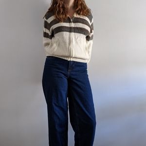 1970’s Bomber-Style Wool Zip-Up Sweater